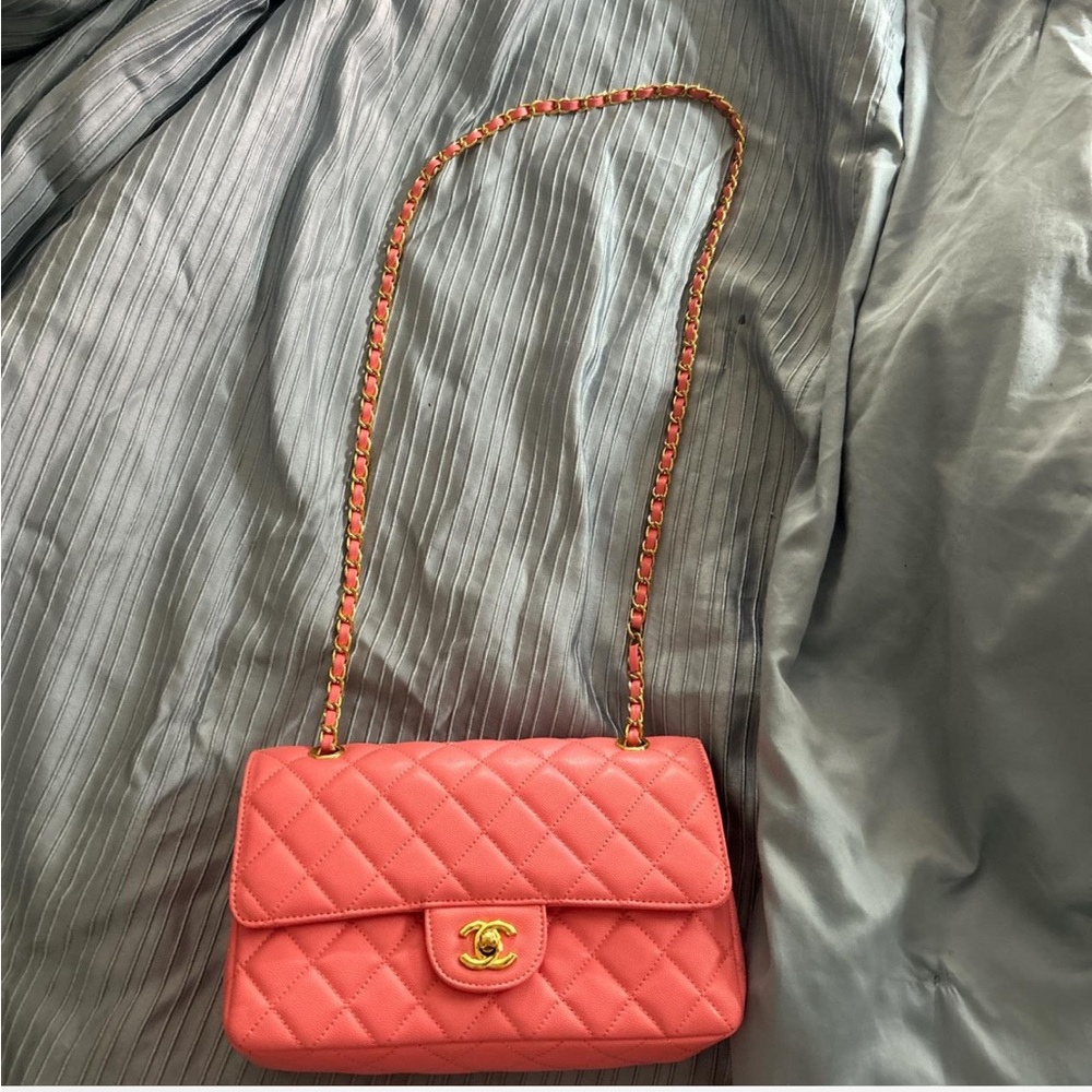 Chanel Coral Quilted Shoulder Bag
